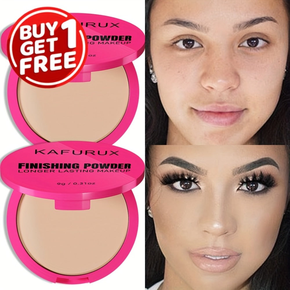 Pressed Powder Foundation 2 Pcs Set Waterproof Sweatproof Lightweight Buildable Coverage, for Makeup, Travel and Everyday Van