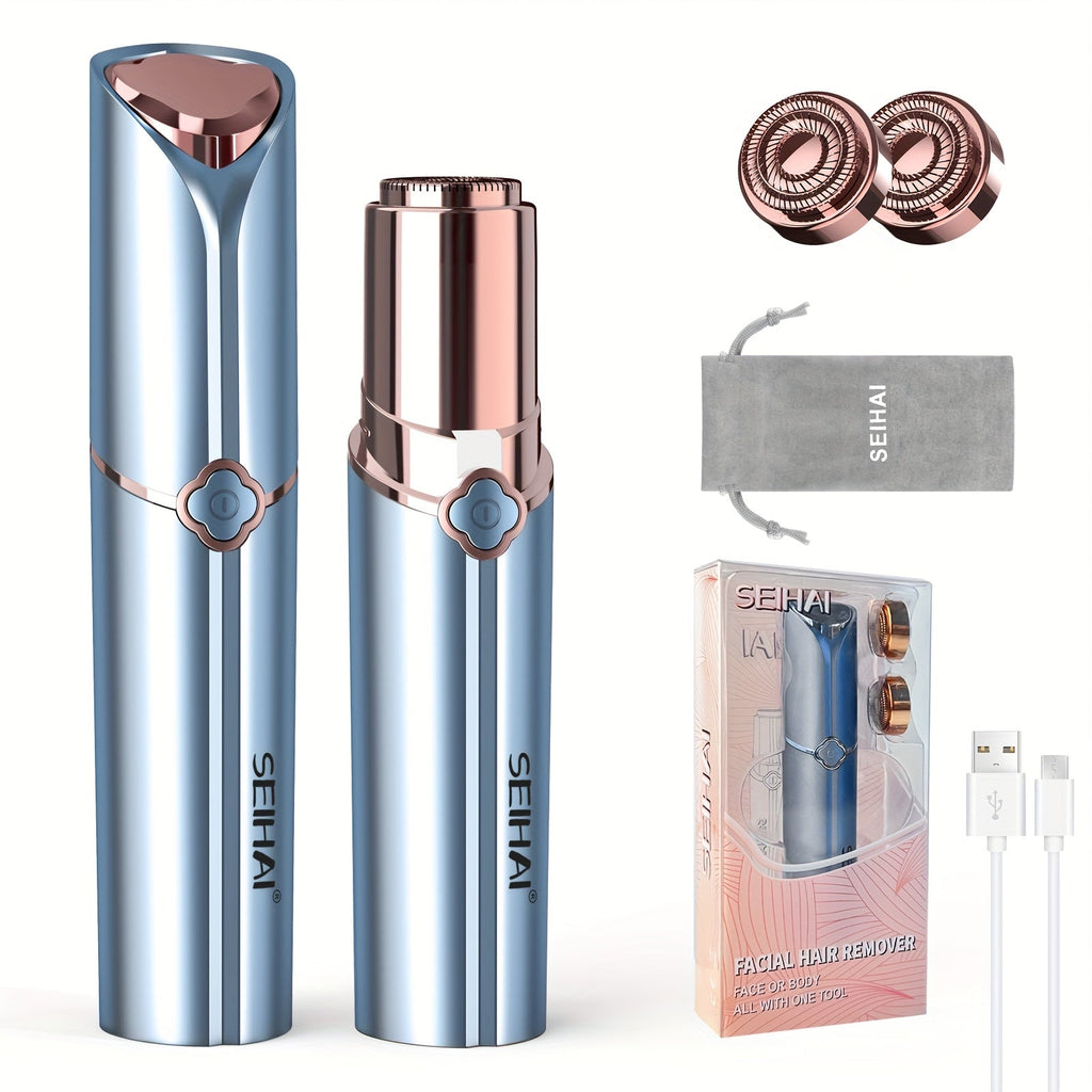 Electric Shaver for Women USB Rechargeable Epilator Hair Remover Face Bikini Legs Arms, for Everyday Face, Beard and Body Gro
