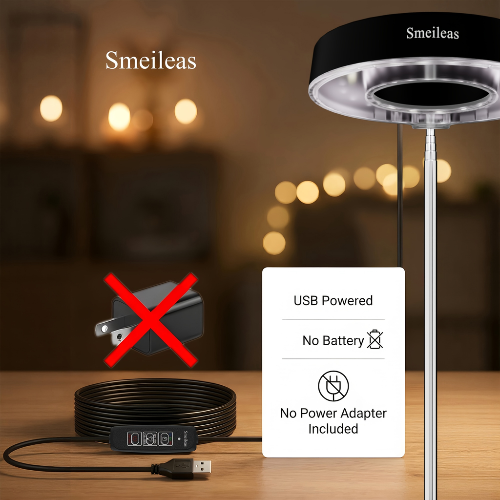 Four-Piece Tabletop Ring LED Plant Lamp Set with USB 3/6/9H Timer, Adjustable Poles and Bases — image 9