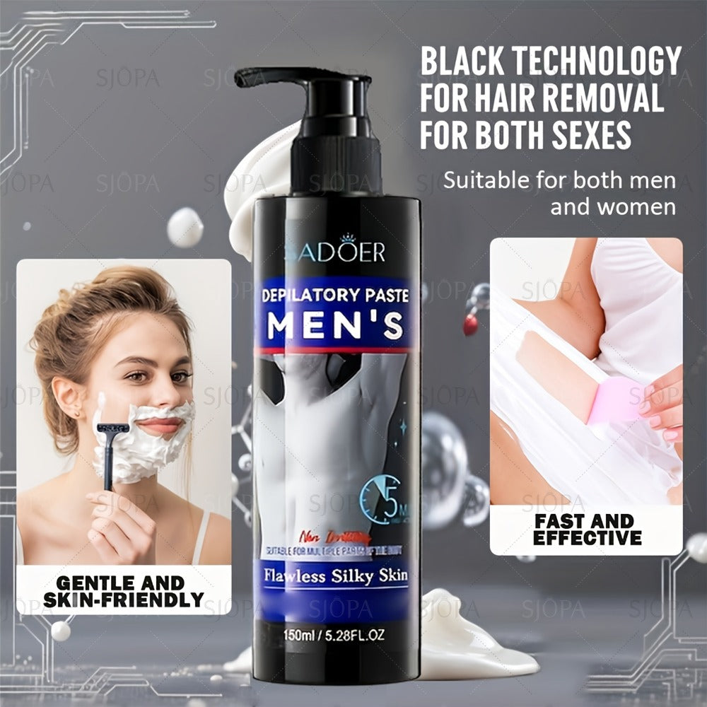 Hair Removal Cream ADOER 150ml Pump Bottle for Men’s External Chest Back Arm and Leg Grooming — image 8