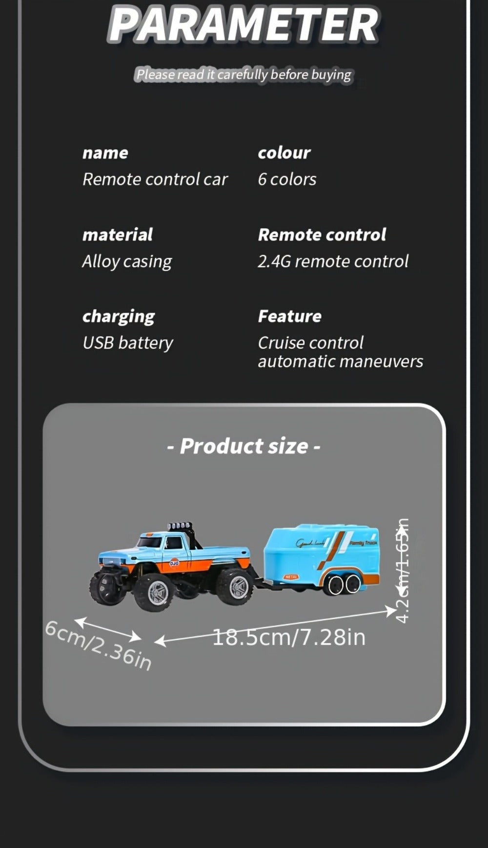 1:64 Scale Mini RC Car Alloy Off-Road Truck with Shock Absorbers – Pocket-Sized Remote Control Car for Boys Ages 6 7 8 9 10 —