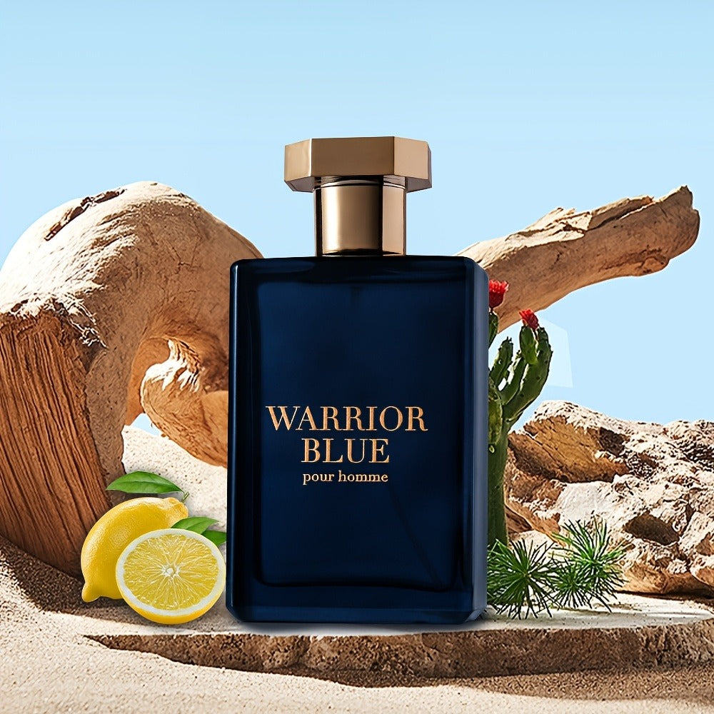 Eau de Toilette Warrior Blue 100ml Spray for Men with Single Bottle or Three-Piece Color Gift Set — image 3