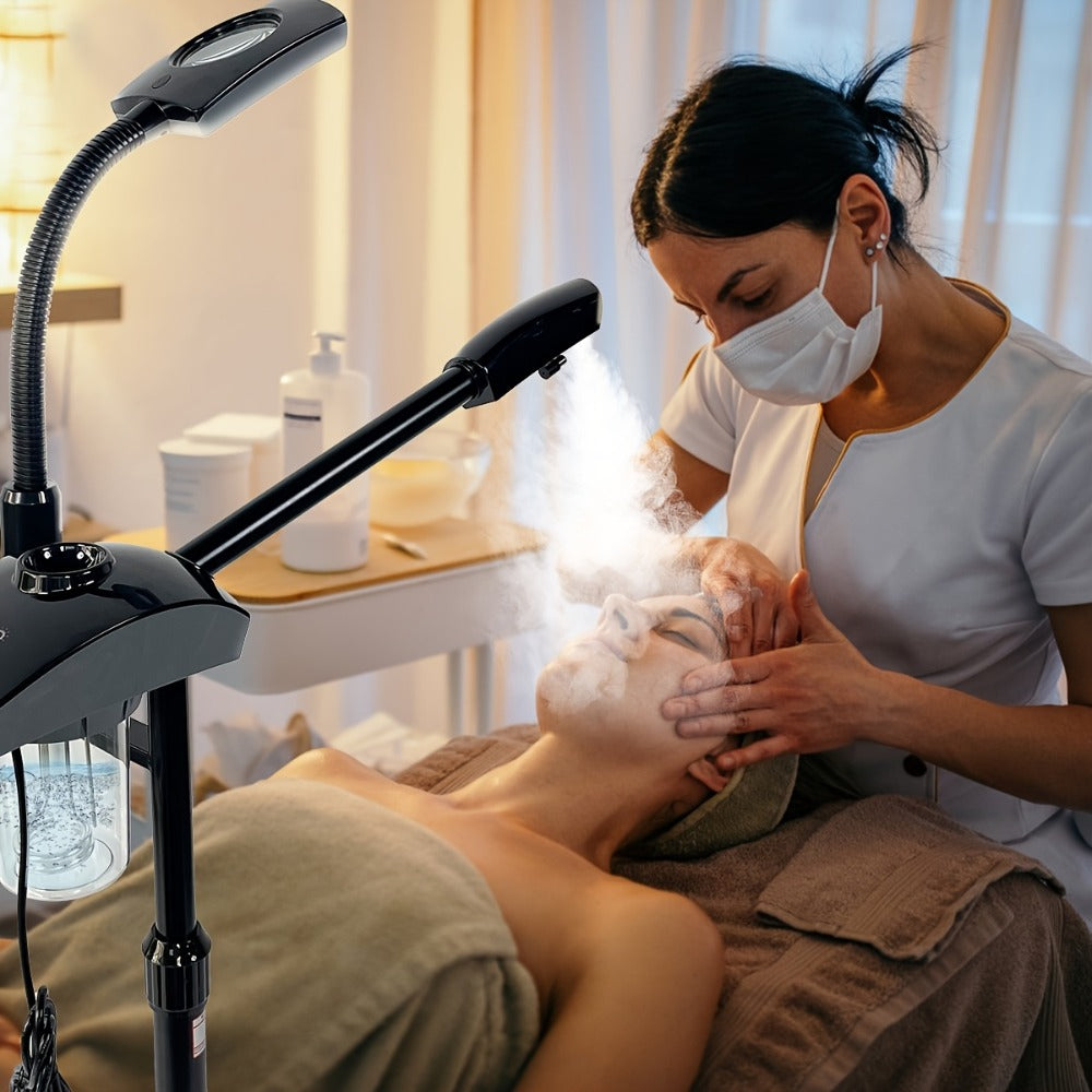 Facial Steamer with Ozone & 3X Magnifying Lamp, 2-in-1 Professional Wheeled Spa Steamer, Timer Preset — image 10