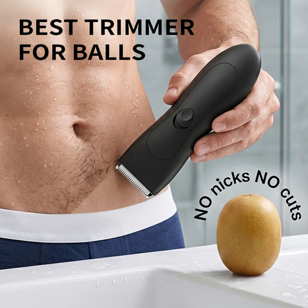 Ceramic-Blade Body Hair Trimmer with IPX6 Rating, Two Guide Combs and Black or Purple Options — image 2