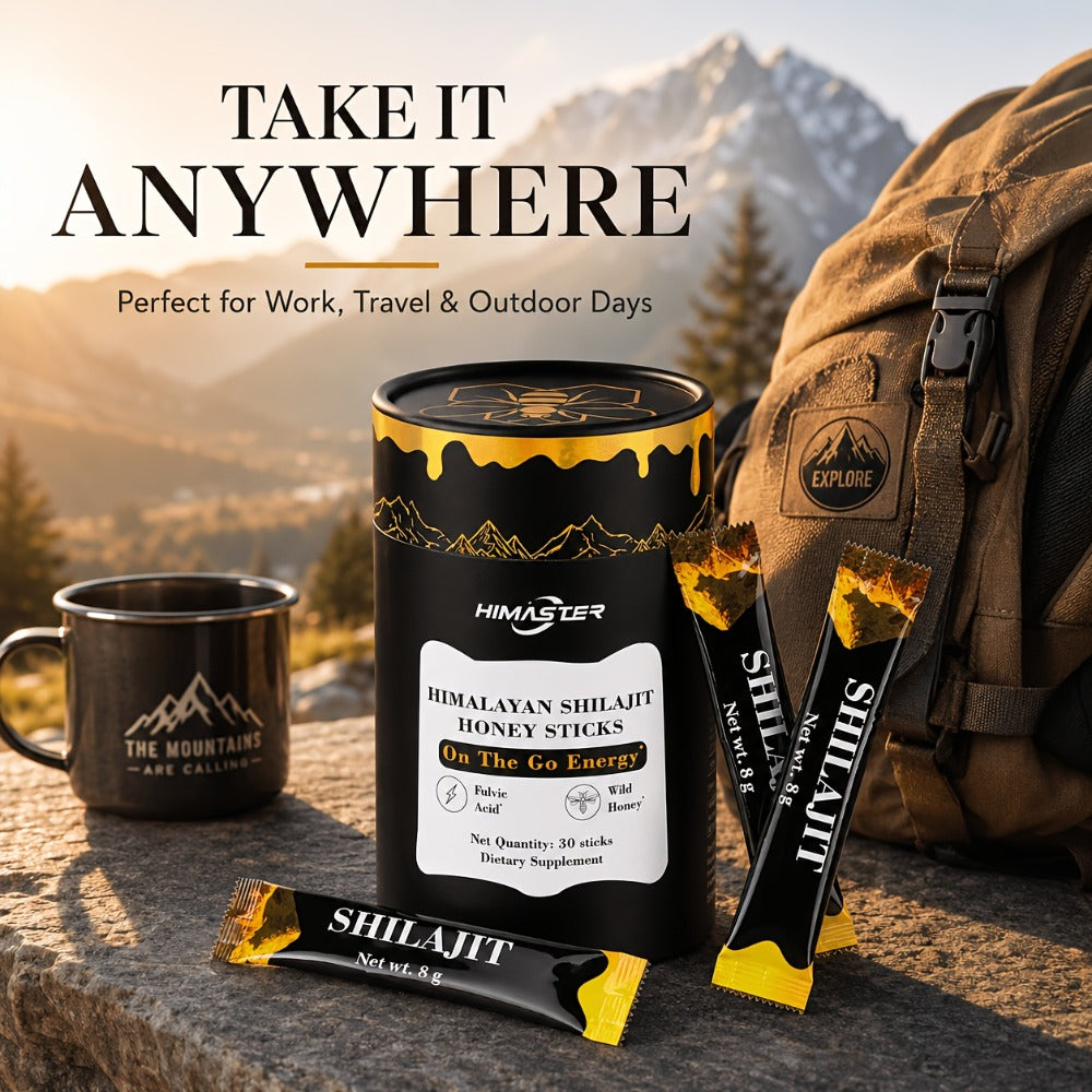 Herbal Supplement with HIMASTER Label, Himalayan Shilajit Honey Sticks, 30 Individually Wrapped 8g Sticks — image 4