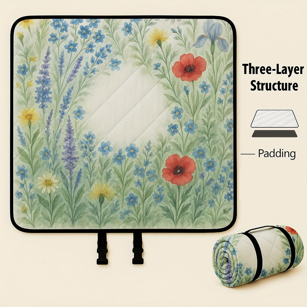 Large Padded Picnic Blanket with Roll-Up Carry Straps and Five Evidence-Bound Pattern Options — image 8