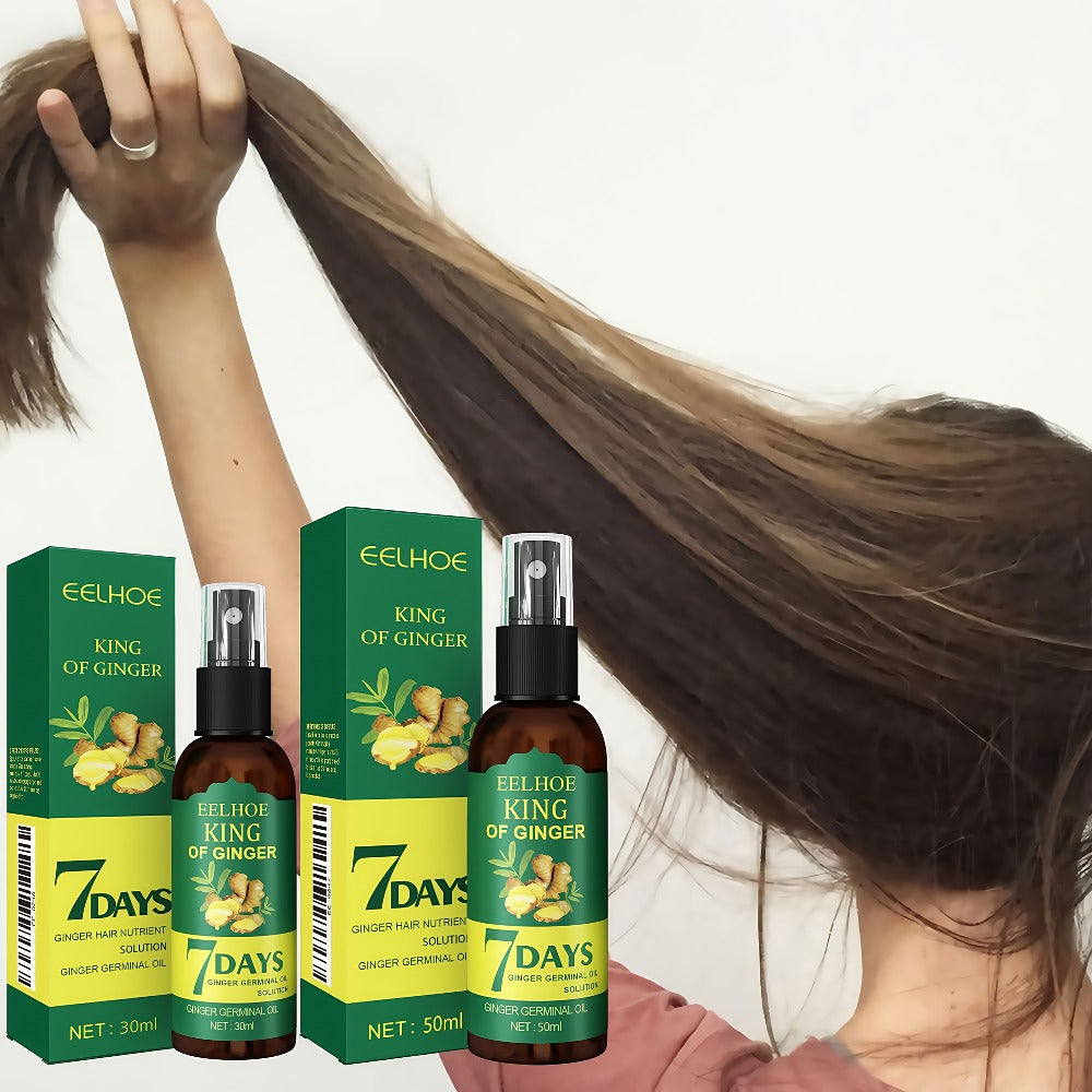 Ginger Hair Oil Spray Set 6 Bottles × 30ml – 7-Day Deep Moisturizing Frizz Control Mist for Dry, Curly & Coily Hair | Lightwe