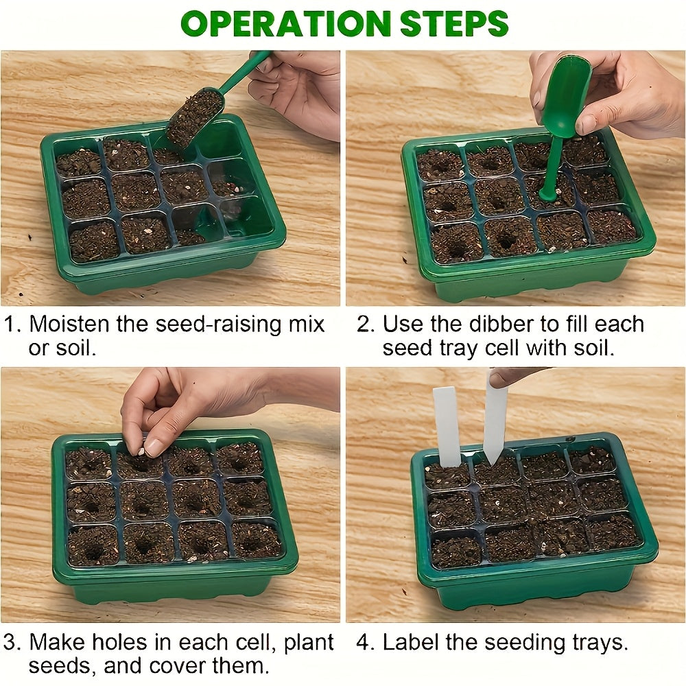Seed Starting Kit LED Grow Light Timer, Indoor Seedling Tray Dome for Garden, Patio and Yard Use — image 6