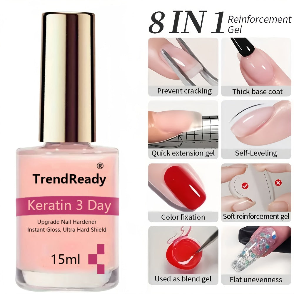 Nail Hardener Base Coat 2 Pack – Protein Repair Strengthener Treatment, HEMA-Free, Ridge Filler, Clear Polish for Weak Brittl