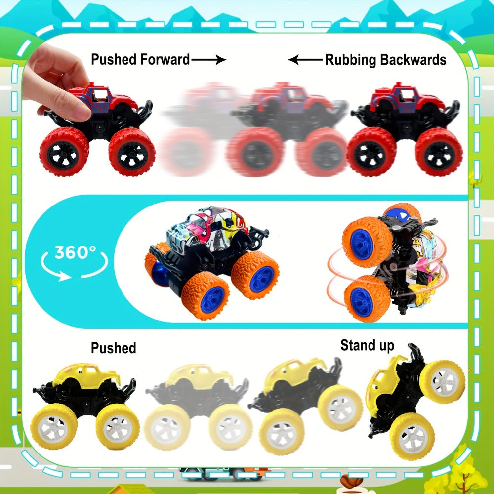 Mini Pull Back Truck Toys Bulk Pack 12pcs, Friction Powered Push & Go Stunt Car Trucks for Boys Girls Kids Teens — image 5