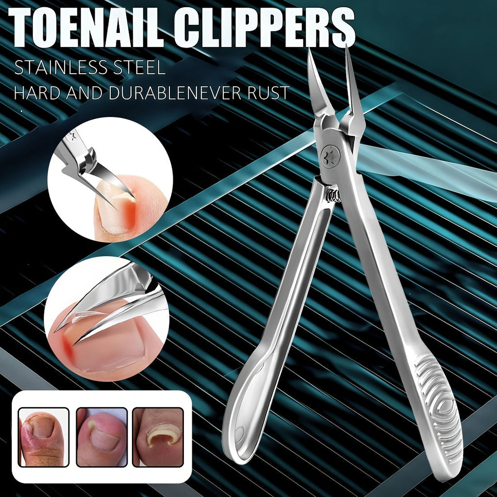 4CR13 Stainless-Steel Nail Clipper with Extended 68-Degree Right-Angle Blade and Silver Finish — image 12
