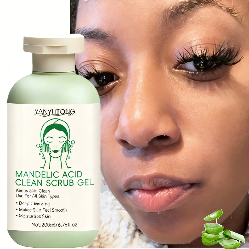 Mandelic Acid Facial Exfoliating Gel in a 200ml Green Pump Bottle for Face and Body Rinse-Off Use — image 4