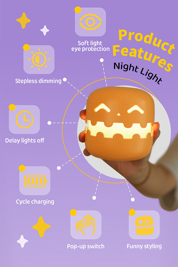 Pumpkin Lamp Bedside Halloween Funny Decoration Ambience Light For Bedrooms Living Room Decoration Kids Birthday Gift Halloween Decorations