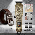 JH702 Hair Clipper Set with DC01 Fashion Belt, Digital Display, USB Charging and Two Engraved Design Options — image 1