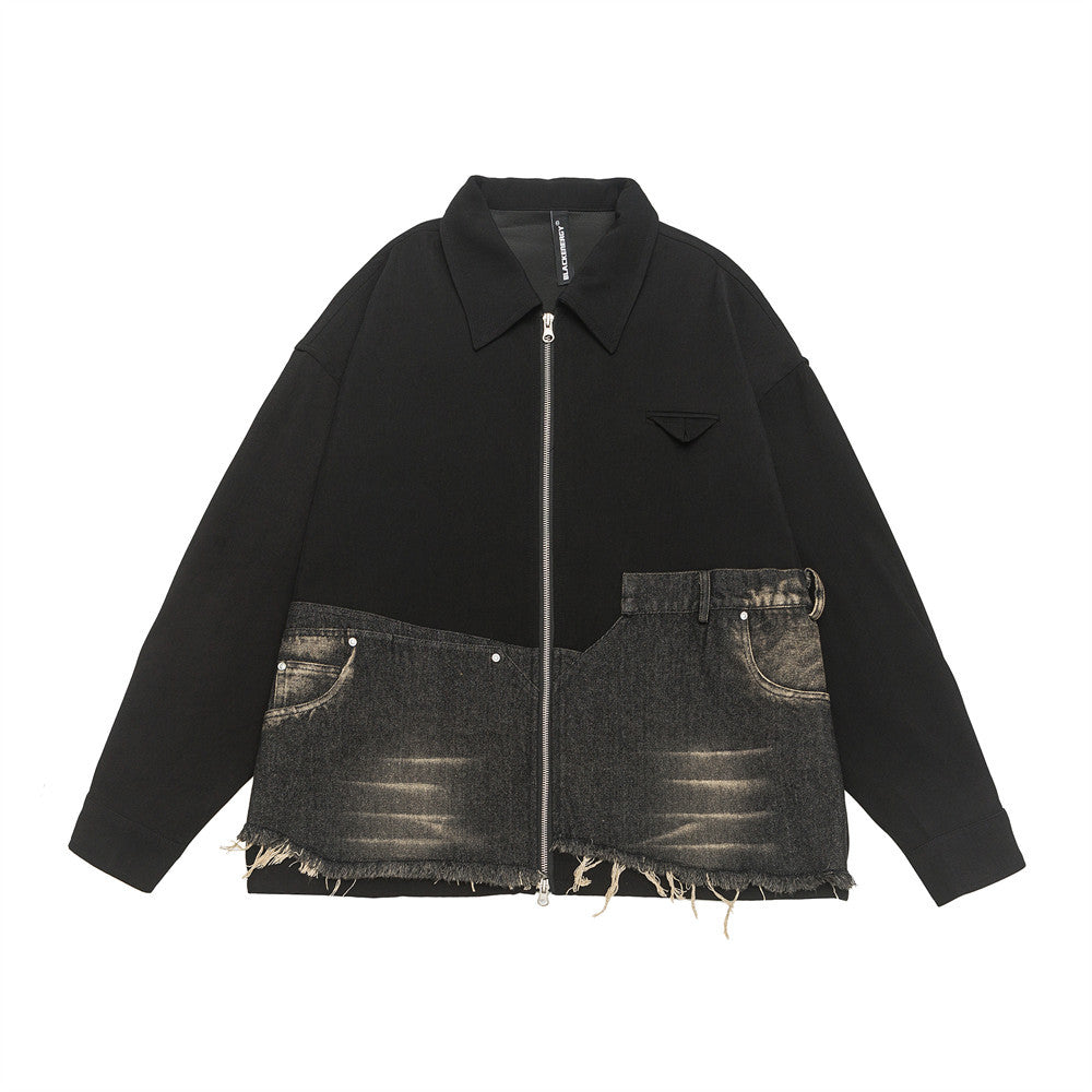 Design Burr Stitching Denim Jacket Coat Women