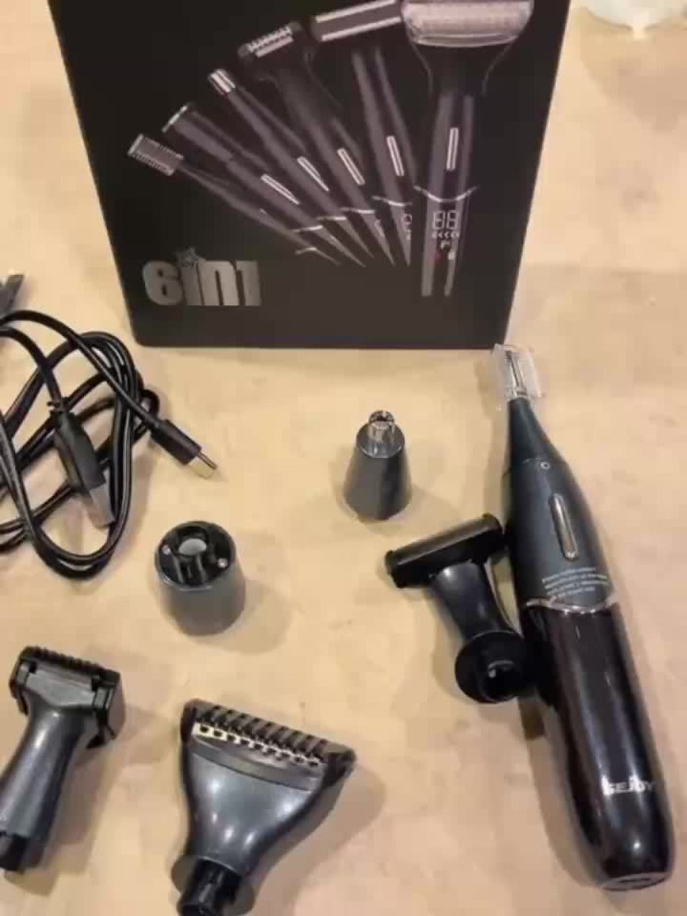 Six in One Bikini Trimmer and Electric Razor for Women and Men, Wet Dry Grooming Set in Purple — image 10