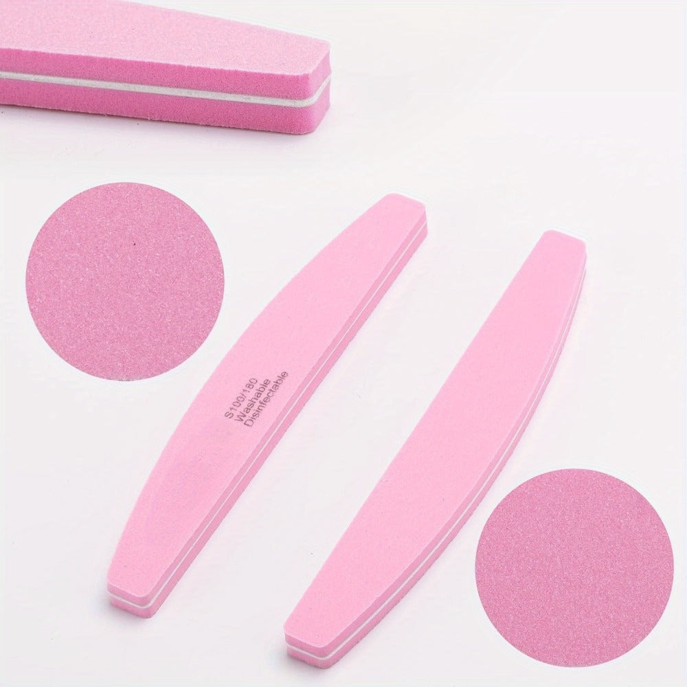 Nail Files and Buffers Professional 100 180 Grit Double-Sided Sanding Boards Reusable Polishing Blocks for Manicure Pedicure 