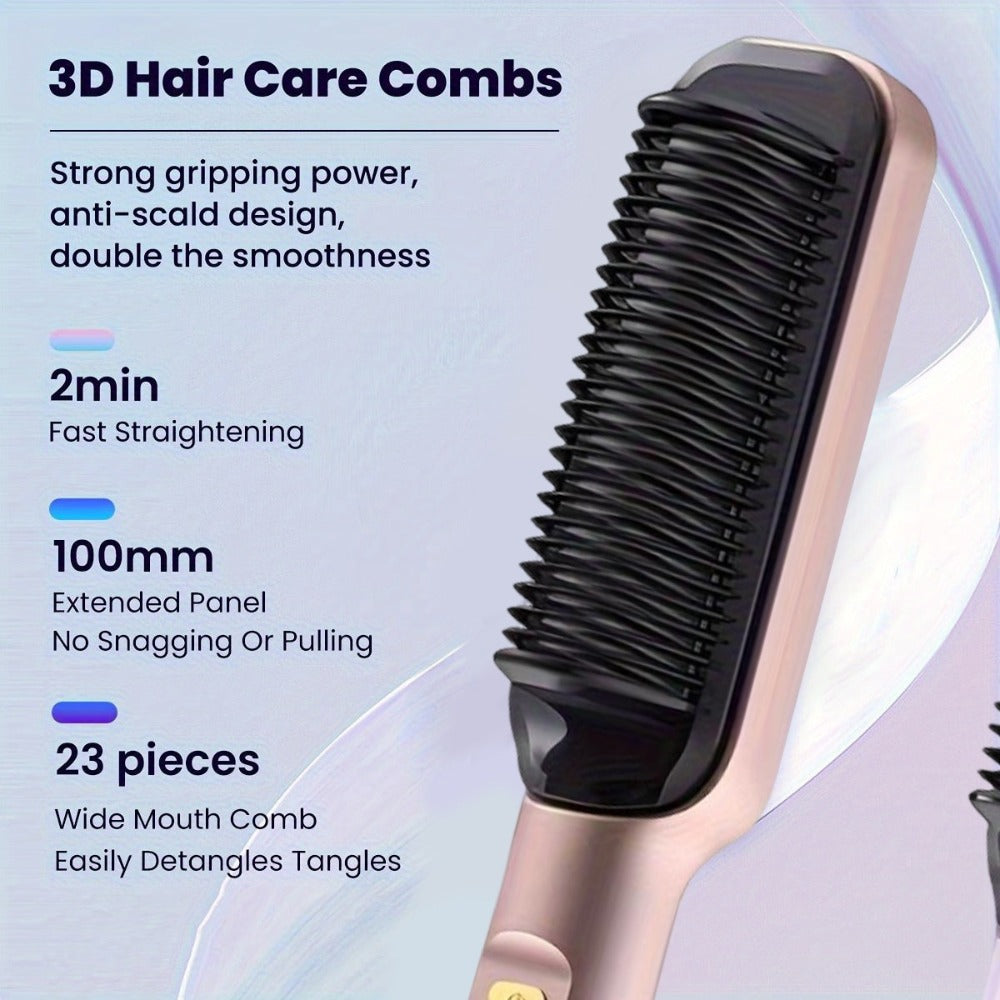 2-in-1 Wet and Dry Hair Straightener Curler Portable Flat Iron Fast Heat Adjustable Temperature, for Home, Travel and Salon H