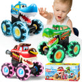 Monster Truck Toys for Toddlers 3-Pack LED Light Up Wheels Press & Go Animal Trucks Shark Bull Dinosaur — image 16