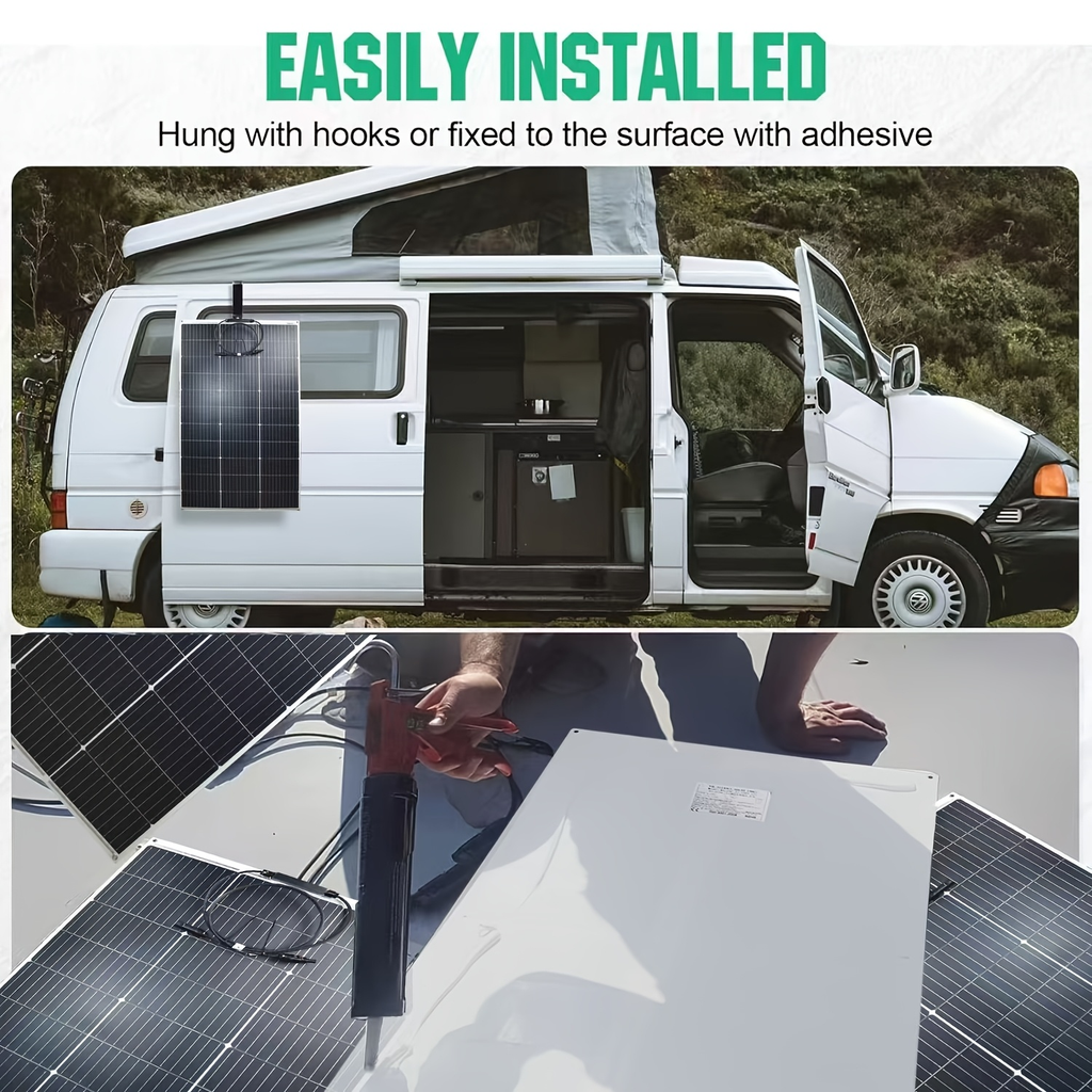 Flexible Solar Panel 125W 18V 18BB Monocrystalline Solar Cell Bendable 30 Degree Ultra-Thin for 12V for Garden, Patio and Yar
