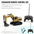 RC Excavator Toy 1:24 Scale 2.4GHz 9-Channel Remote Control with Alloy Metal Cap Lights & Sound Rechargeable Battery — image 