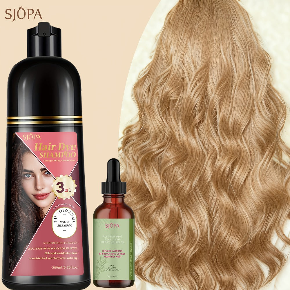 Hair Color Shampoo, SJOPA 3-in-1 Bottle-and-Dropper Set with 10 Rose, Brown, Purple and Black Color Options — image 15