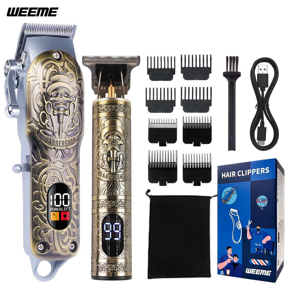 Hair Clipper WEEME Dragon and Phoenix Two-Tool Set with USB-C Charging, Four Guide Combs and Three Finishes — image 3