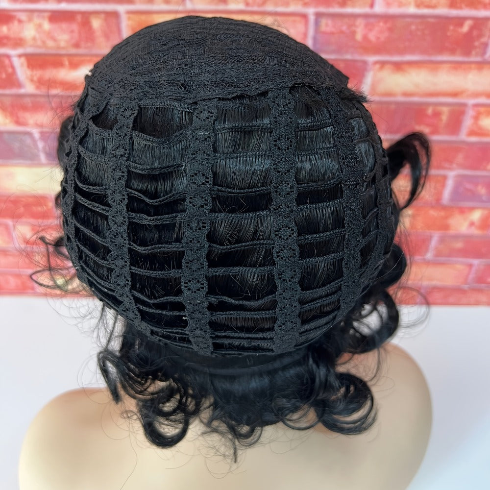 Synthetic Wig 4-Inch Dark Brown Body-Wave Pixie Bob with Four Color Options for Festival Looks — image 9