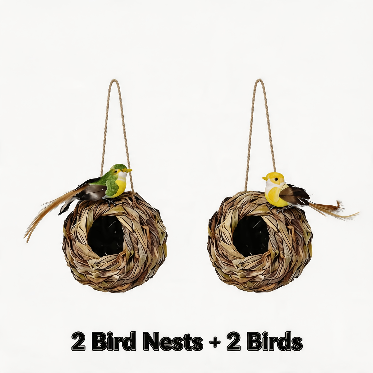 Hummingbird Nest House Handwoven Outdoor Garden Patio Bird Nest – Spherical Design Comfortable Nesting Shelter for Small Bird