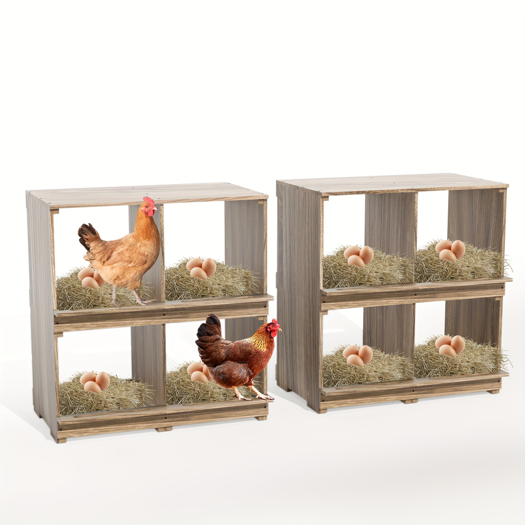 Chicken Nesting Box Wall Mount 4 Compartment Easy Egg Collection — image 7