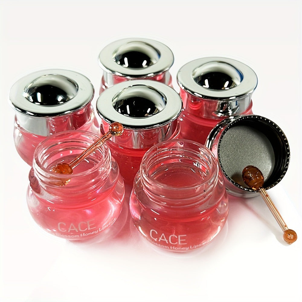 Lip Balm CACE 6-Piece Cherry Jar Set with Glossy Texture, Mini Applicator Spoons and Silver Lids — image 7