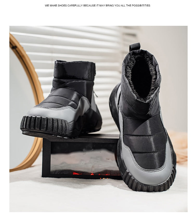 Warm Outdoor Casual Cotton Boots Stylish Mid-top Warm Men's Shoes