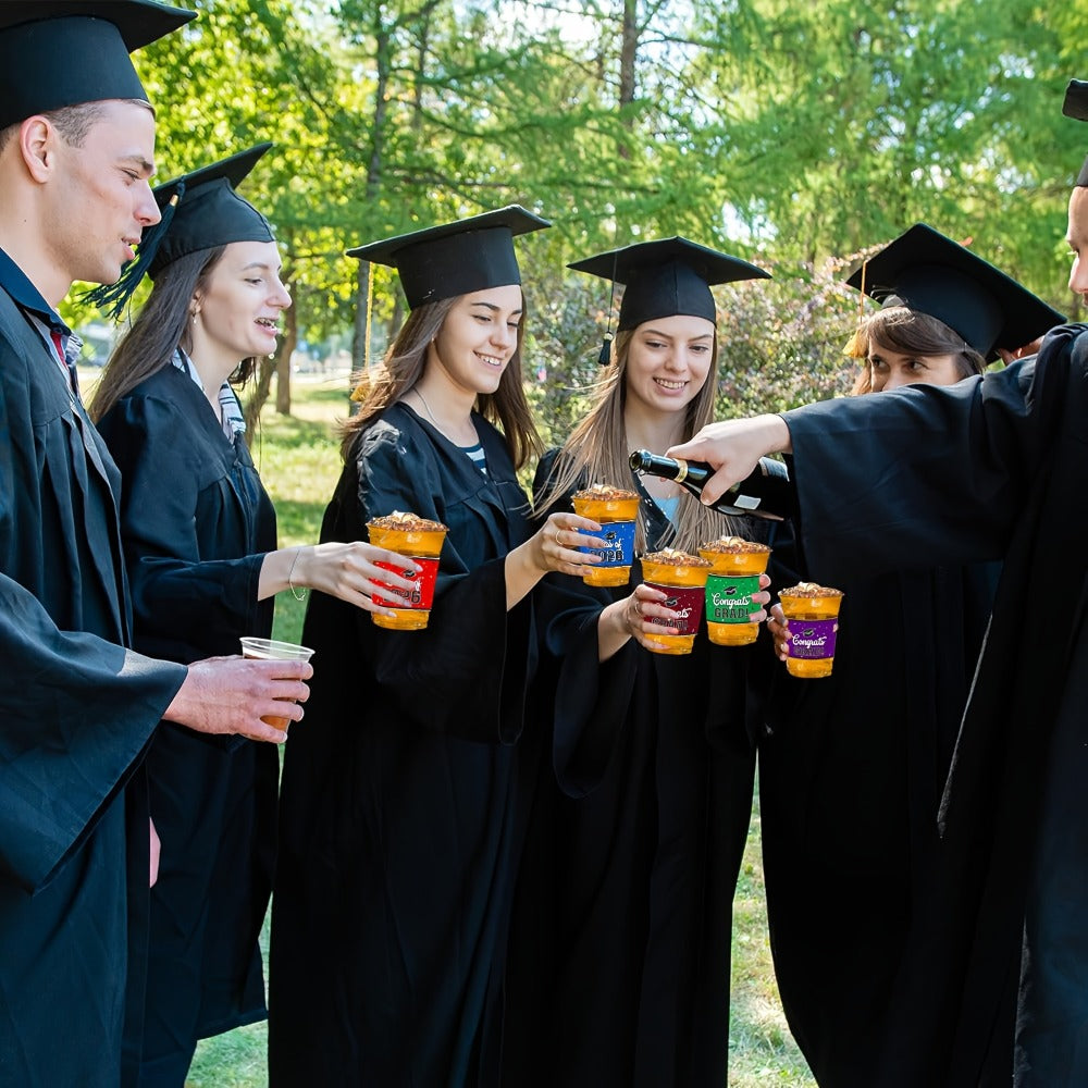 Graduation Plastic Mugs 100 Pack 14oz, 2026 Graduation Party Cups in Black Red Blue Green Purple Maroon for Graduation Ceremo