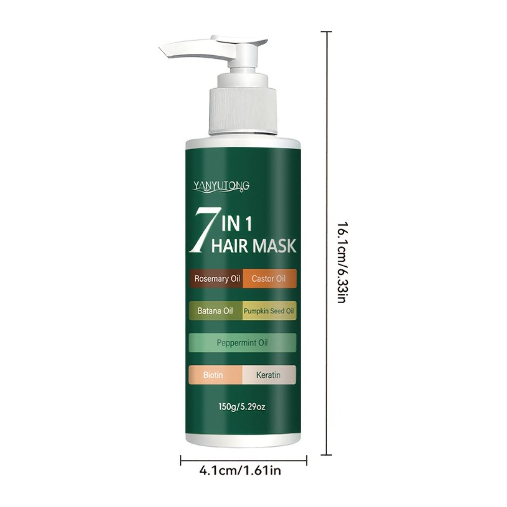 150g 7-in-1 Hair Mask in Green Pump Bottle with Rosemary, Batana, Peppermint and Pumpkin Seed Oils — image 5