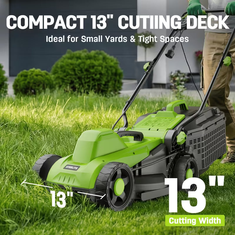 13-Inch 11 Amp Corded Electric Push Lawn Mower