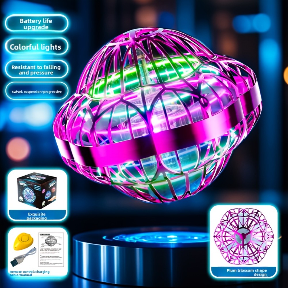 UFO Flying Ball Toy Smart Sensor Hovering Drone Hexagonal Spinning Saucer with the Listed Color, Size or Set Options for Ever