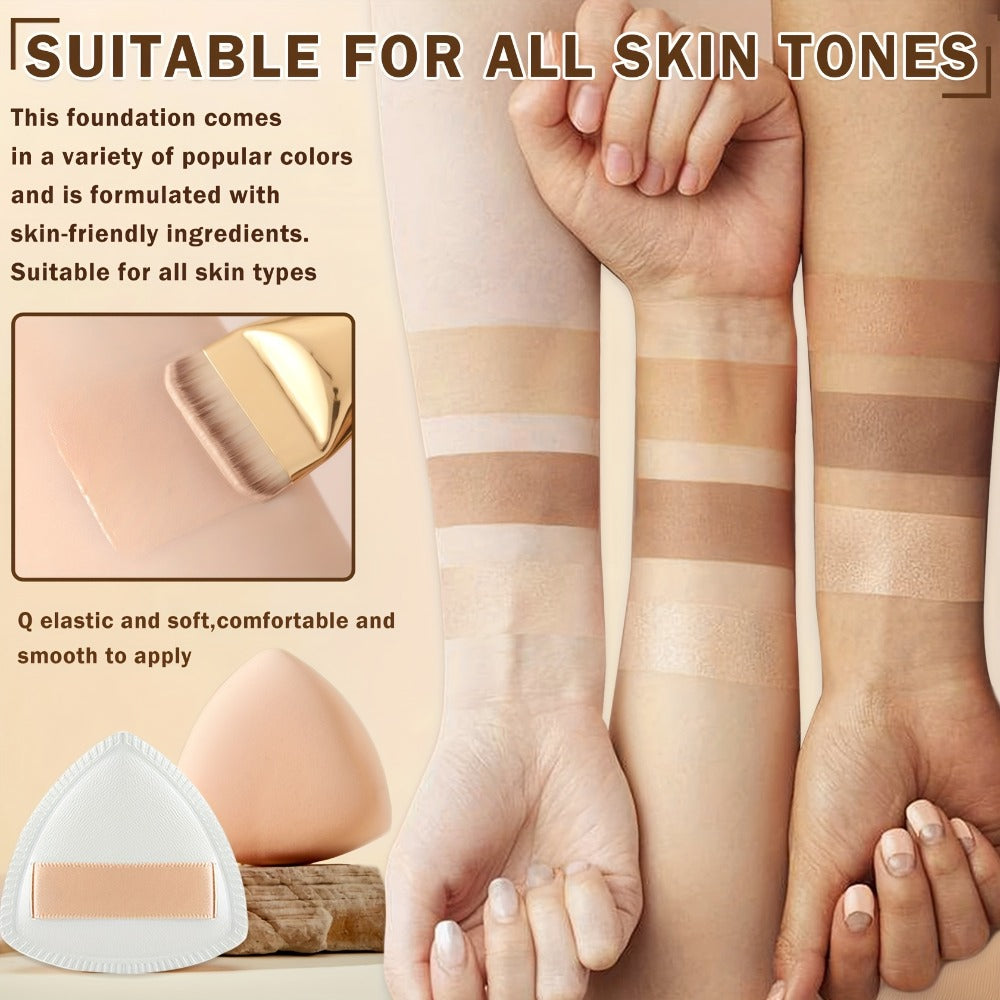 Liquid Foundation & Primer Set for Mature Skin 3-in-1 CC Cream BB Cream Silky Smooth Formula, for Makeup, Travel and Everyday