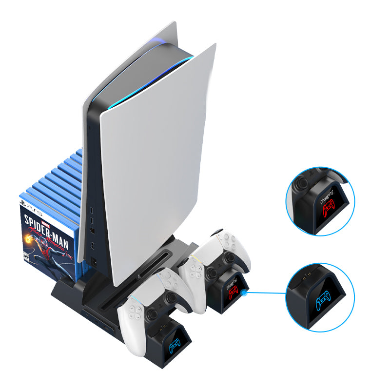 Radiator Bracket Game Disc Rack Handle Charging Base With Indicator Light