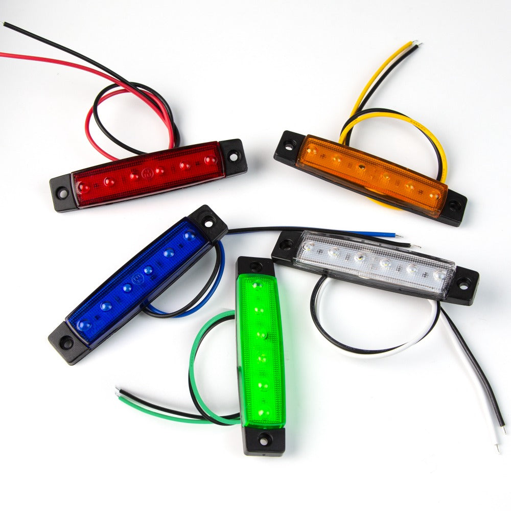 Thirty-Piece 12 V LED Side Marker Light Set with Six LEDs per Lamp in Amber, Red, White, Blue, Green or Purple — image 13