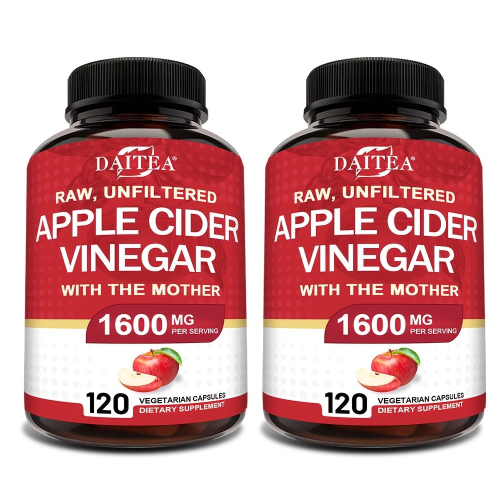 Apple Cider Vinegar Capsules 1600mg with Vitamin & Mineral Blend, Digestion for Bath Time, Home Spa and Personal Care — image