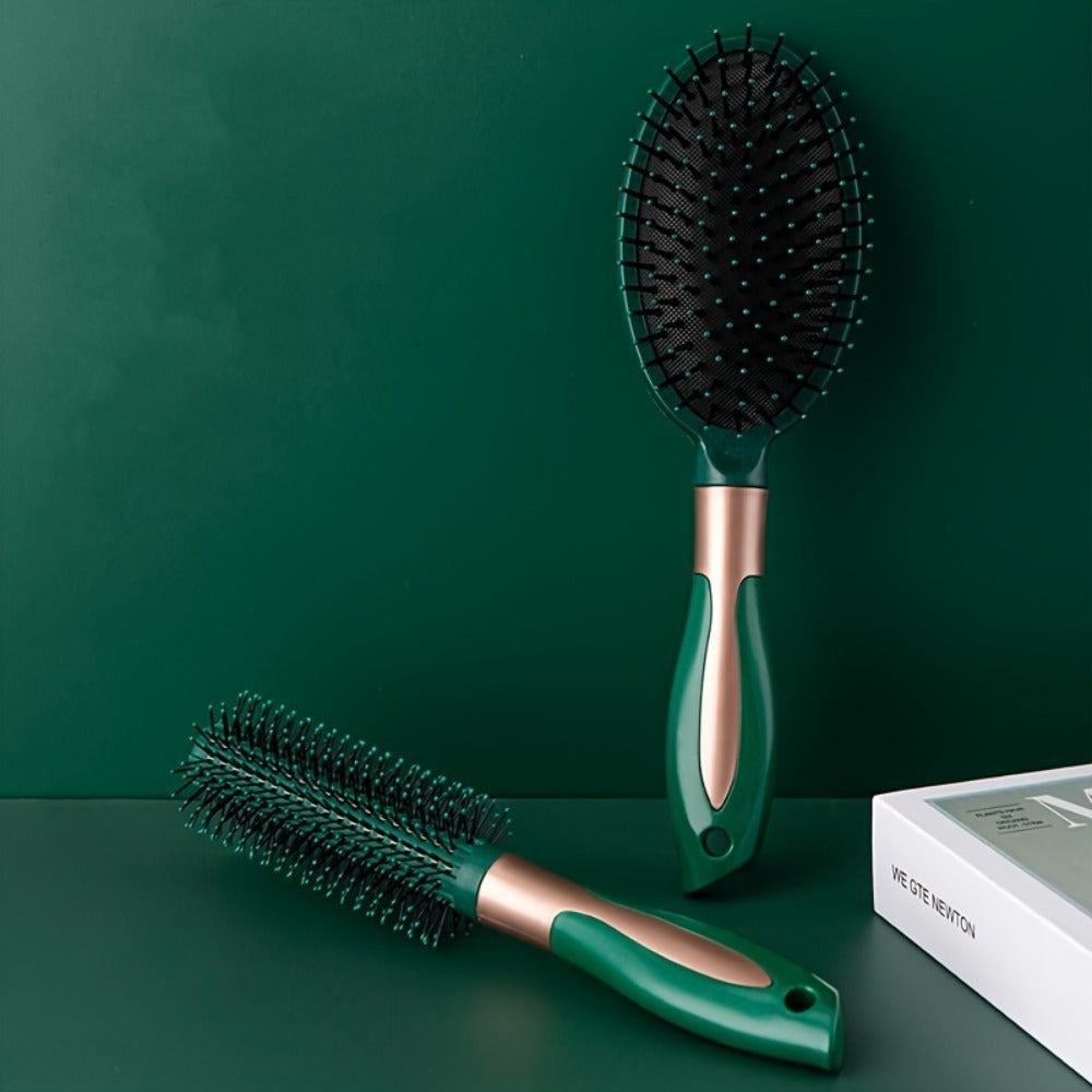 Hair Accessories Five-Piece Green Brush and Comb Set with Cushion Brush, Pick and Styling Tools — image 16