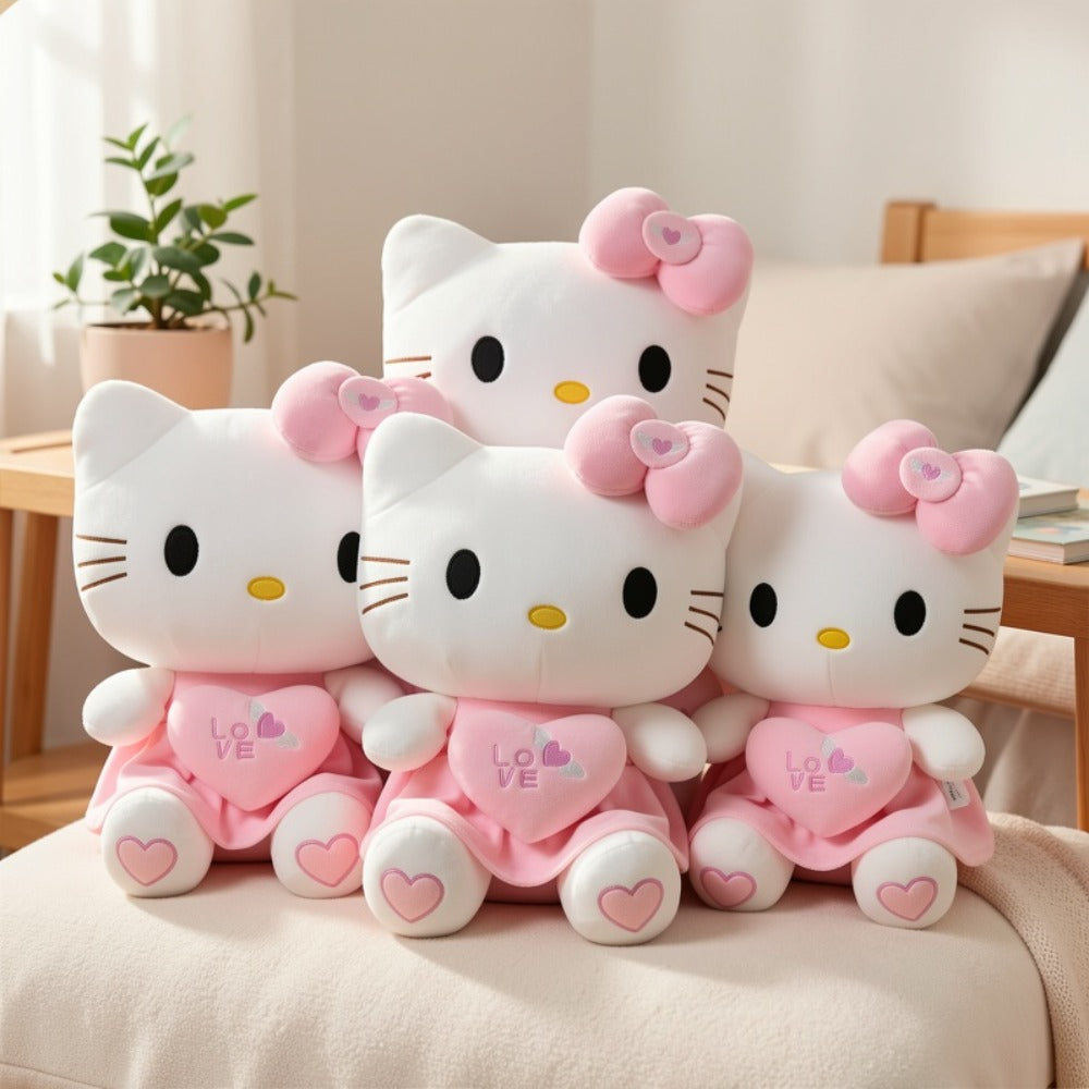 Hello Kitty Stuffed Animal Plush Doll Officially Licensed Sanrio, Pink White KT Cat Cuddly Plush with Hugging Heart — image 8