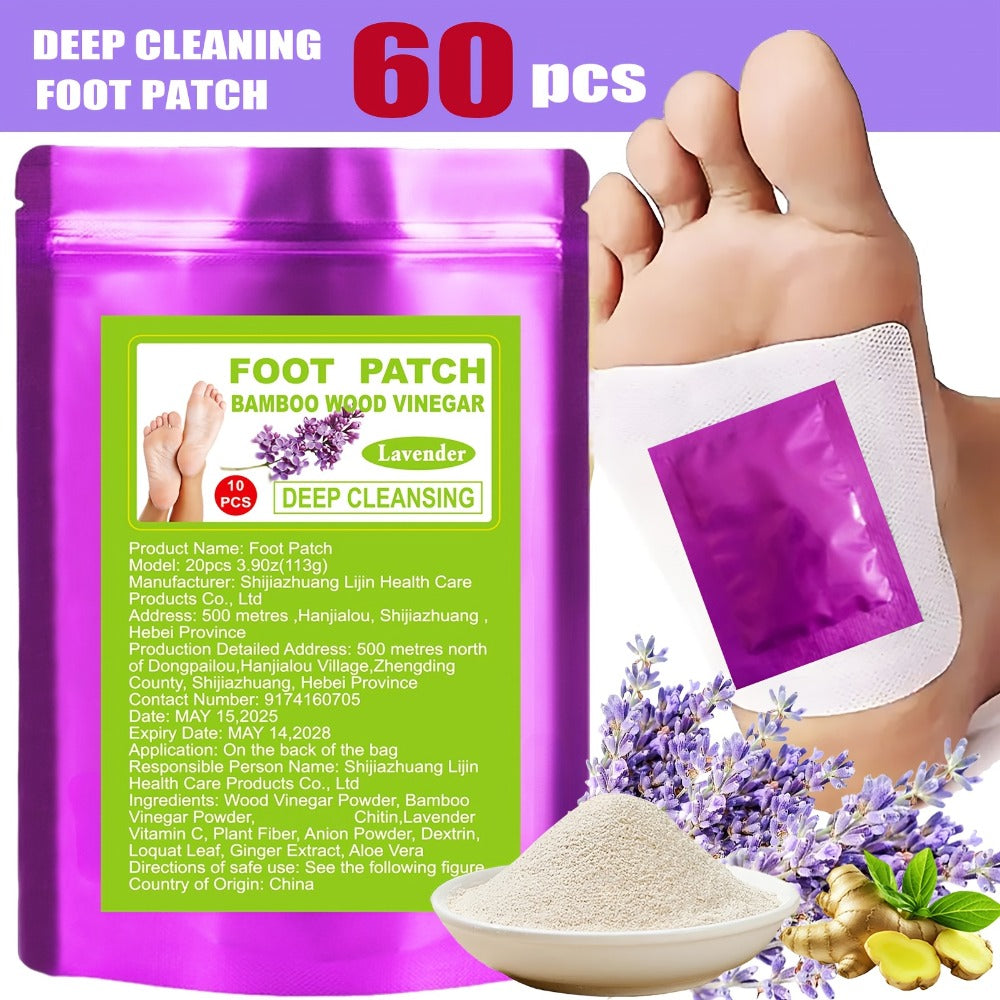 Foot Detox Patches Bamboo Vinegar & Ginger 60 & 160 Pcs – Deep Cleansing Natural Plant Ingredients Alcohol-Free Overnight Moi
