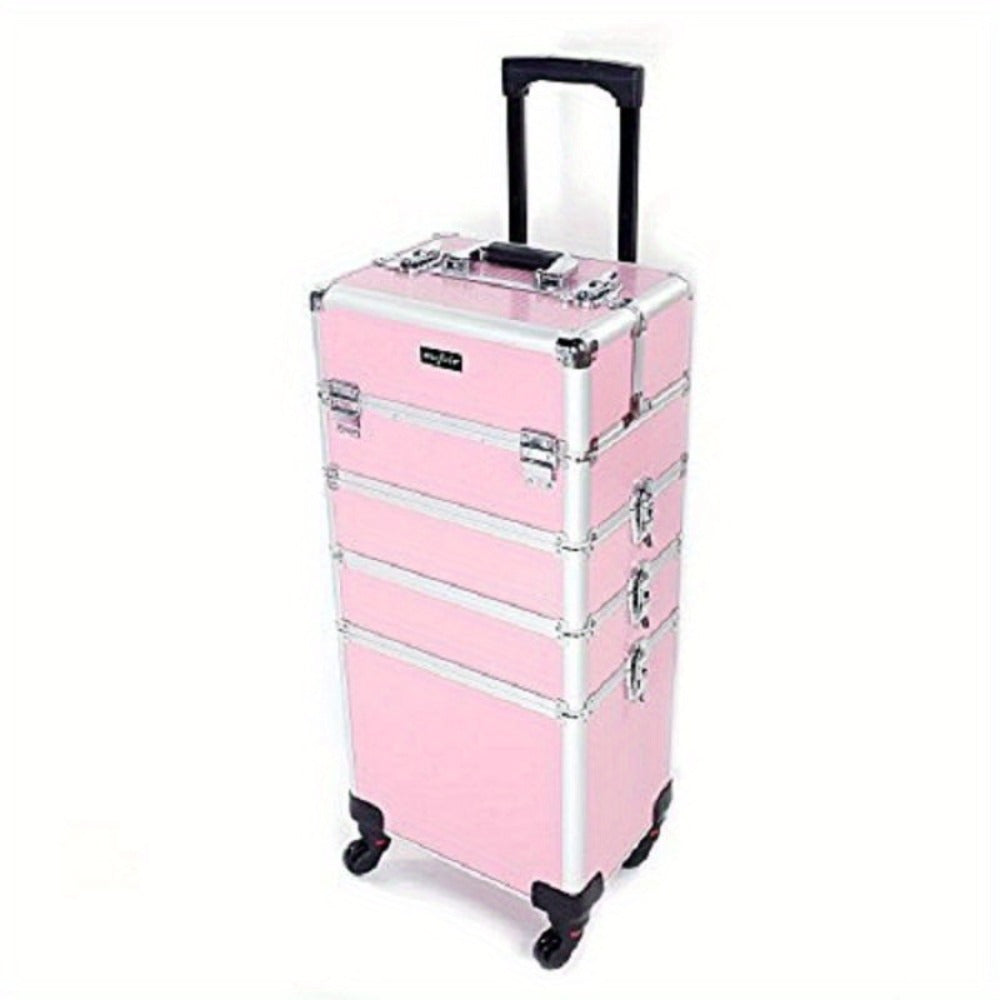 Four-Section Rolling Makeup Train Case with Removable Stack, Telescoping Handle and Four Color Finishes — image 8