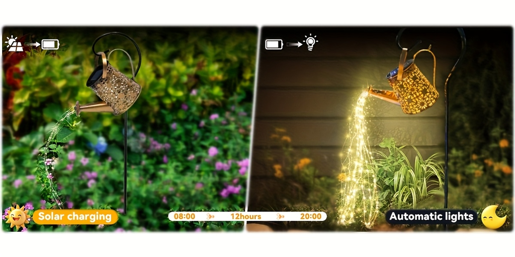 Solar Garden Light Watering Can Stake with Warm White Cascading LEDs, IP44 Rating and Hanging Bracket — image 9