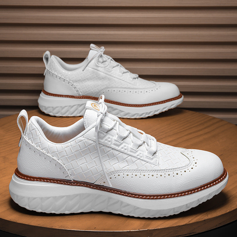 Breathable Woven-Texture Mens Sneakers