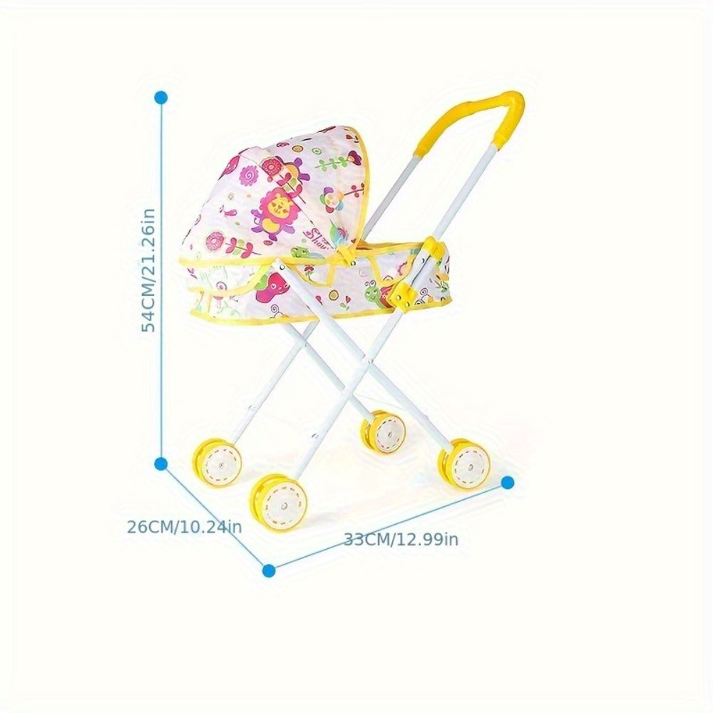11-Inch Baby Doll and Folding Stroller Playset with 12 Food Accessories in Pink or Purple Color Options — image 12