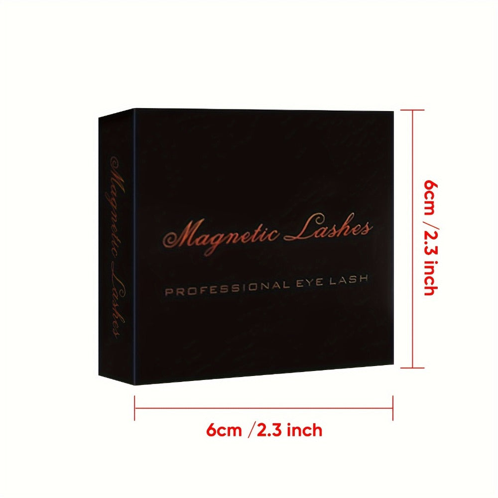 Black Double-Strip Magnetic False Eyelash Set with Round Storage Case and White Applicator — image 5