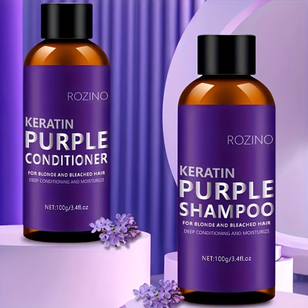 ROZINO-Labeled Purple Shampoo and Conditioner Two-Piece Set in 100g Bottles with Matching Presentation Box — image 6