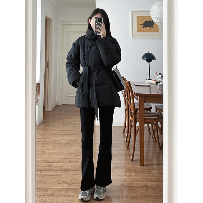 Waist-controlled Lace-up Cotton Coat Jacket Women